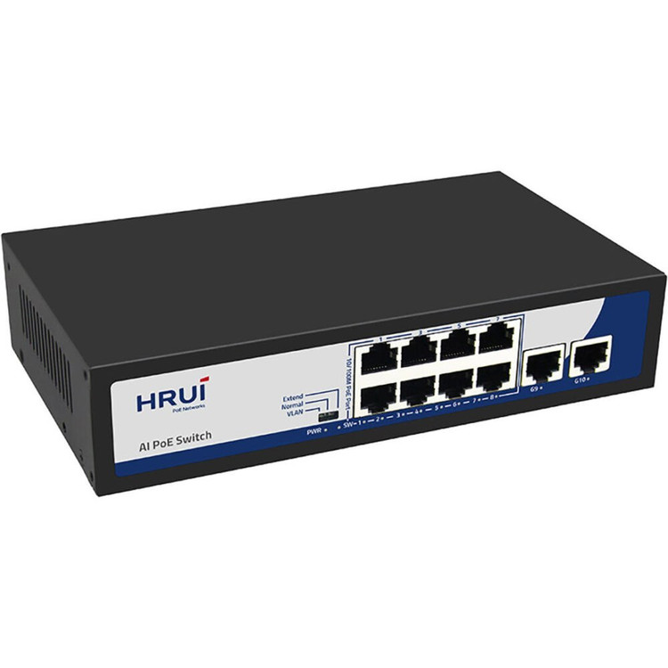 سوئیچ شبکه PoE مدل HR900-AF-82N برند HRUI - شبکه
